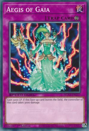 Aegis of Gaia (SGX3-ENG17) - Speed Duel GX: Duelists of Shadows 1st Edition Speed Duel GX: Duelists of Shadows Yugioh Single Squirtle Squad Card Shop.
