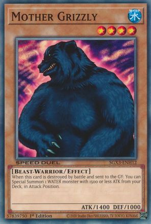 Mother Grizzly (SGX3-ENH12) - Speed Duel GX: Duelists of Shadows 1st Edition Speed Duel GX: Duelists of Shadows Yugioh Single Squirtle Squad Card Shop.