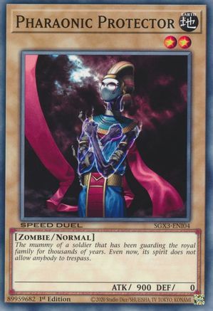 Pharaonic Protector (SGX3-ENI04) - Speed Duel GX: Duelists of Shadows 1st Edition Speed Duel GX: Duelists of Shadows Yugioh Single Squirtle Squad Card Shop.