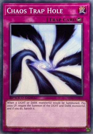 Chaos Trap Hole (SGX3-ENI35) - Speed Duel GX: Duelists of Shadows 1st Edition Speed Duel GX: Duelists of Shadows Yugioh Single Squirtle Squad Card Shop.