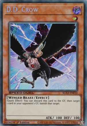 D.D. Crow (Secret Rare) (SGX3-ENF10) - Speed Duel GX: Duelists of Shadows 1st Edition Speed Duel GX: Duelists of Shadows Yugioh Single Squirtle Squad Card Shop.