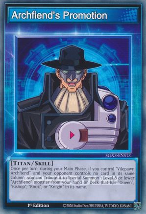 Archfiend's Promotion (SGX3-ENS13) - Speed Duel GX: Duelists of Shadows 1st Edition Speed Duel GX: Duelists of Shadows Yugioh Single Squirtle Squad Card Shop.