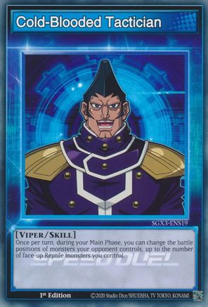 Cold-Blooded Tactician (SGX3-ENS19) - Speed Duel GX: Duelists of Shadows 1st Edition Speed Duel GX: Duelists of Shadows Yugioh Single Squirtle Squad Card Shop.
