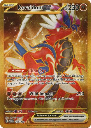 Koraidon ex 254/198 - Holofoil SV01 Scarlet & Violet Base Set - Hyper Rare SV01: Scarlet & Violet Base Set Pokemon Single Squirtle Squad Card Shop.