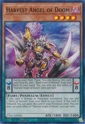 Harvest Angel of Doom (CYAC-EN026) - Cyberstorm Access 1st Edition Cyberstorm Access Yugioh Single Squirtle Squad Card Shop.