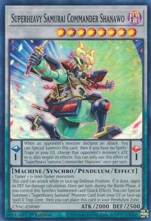 Superheavy Samurai Commander Shanawo (CYAC-EN040) - Cyberstorm Access 1st Edition Cyberstorm Access Yugioh Single Squirtle Squad Card Shop.