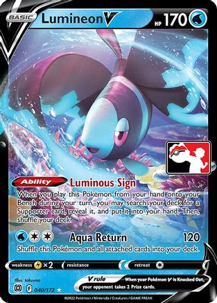 Lumineon V/172 - Holofoil Prize Pack Series Cards - Ultra Rare Prize Pack Series Cards Pokemon Single Squirtle Squad Card Shop.