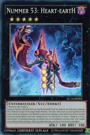 Number 53: Heart-eartH (German) - "Nummer 53: Heart-eartH" (AC14-DE002) - Advent Calendar 2014 (Adventskalender ZEXAL-Edition) Limited Advent Calendar 2014 (Adventskalender ZEXAL-Edition) Yugioh Single Squirtle Squad Card Shop.