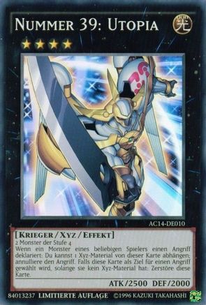 Number 39: Utopia (German) - "Nummer 39: Utopia" (AC14-DE010) - Advent Calendar 2014 (Adventskalender ZEXAL-Edition) Limited Advent Calendar 2014 (Adventskalender ZEXAL-Edition) Yugioh Single Squirtle Squad Card Shop.