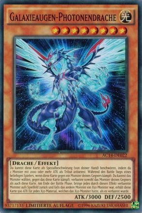 Galaxy-Eyes Photon Dragon (German) - "Galaxieaugen-Photonendrache" (AC14-DE022) - Advent Calendar 2014 (Adventskalender ZEXAL-Edition) Limited Advent Calendar 2014 (Adventskalender ZEXAL-Edition) Yugioh Single Squirtle Squad Card Shop.