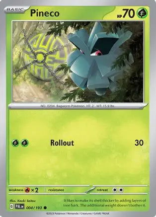 Pineco 004 - Reverse Holofoil SV02 Paldea Evolved - Common