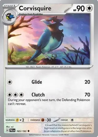 Corvisquire 165 - Reverse Holofoil SV02 Paldea Evolved - Uncommon