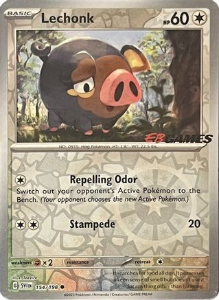 Lechonk (EB Games Promo) 154/198 - Reverse Holofoil Miscellaneous Cards & Products - Promo Miscellaneous Cards & Products Pokemon Single Squirtle Squad Card Shop.