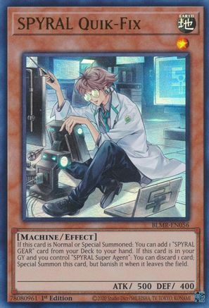 SPYRAL Quik-Fix (BLMR-EN056) - Battles of Legend: Monstrous Revenge 1st Edition Battles of Legend: Monstrous Revenge Yugioh Single Squirtle Squad Card Shop.