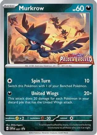Murkrow (Prerelease) 021 - Holofoil SV Scarlet & Violet Promo Cards - Promo