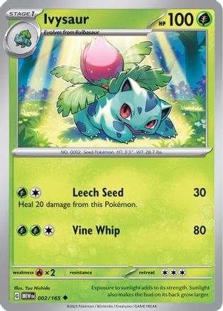 Ivysaur 002/165 SV Scarlet & Violet 151 - Uncommon SV: Scarlet & Violet 151 Pokemon Single Squirtle Squad Card Shop.