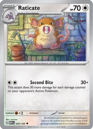 Raticate 020 - Reverse Holofoil SV Scarlet & Violet 151 - Uncommon SV: Scarlet & Violet 151 Pokemon Single Squirtle Squad Card Shop.