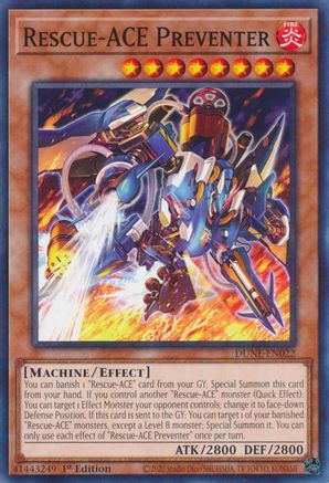 Rescue-ACE Preventer (DUNE-EN022) - Duelist Nexus 1st Edition Duelist Nexus Yugioh Single Squirtle Squad Card Shop.