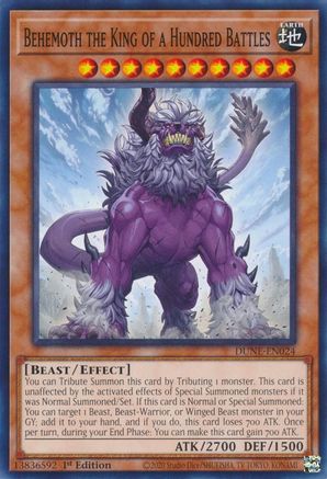 Behemoth the King of a Hundred Battles (DUNE-EN024) - Duelist Nexus 1st Edition Duelist Nexus Yugioh Single Squirtle Squad Card Shop.