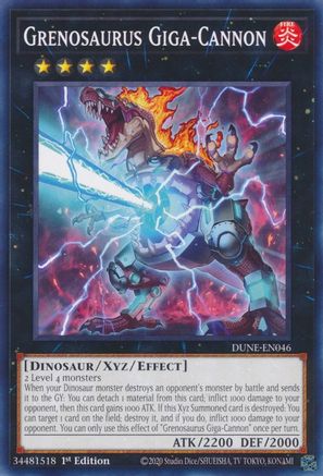 Grenosaurus Giga-Cannon (DUNE-EN046) - Duelist Nexus 1st Edition Duelist Nexus Yugioh Single Squirtle Squad Card Shop.