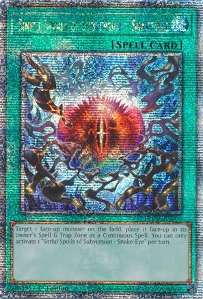 Sinful Spoils of Subversion - Snake-Eye (Quarter Century Secret Rare) (DUNE-EN060) - Duelist Nexus 1st Edition Duelist Nexus Yugioh Single Squirtle Squad Card Shop.