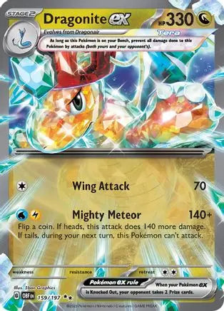 Dragonite ex 159 - Holofoil SV03 Obsidian Flames - Double Rare SV03: Obsidian Flames Pokemon Single Squirtle Squad Card Shop.