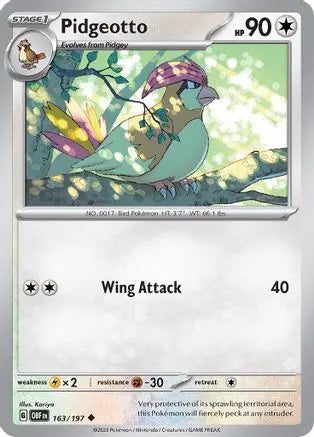 Pidgeotto 163 SV03 Obsidian Flames - Uncommon