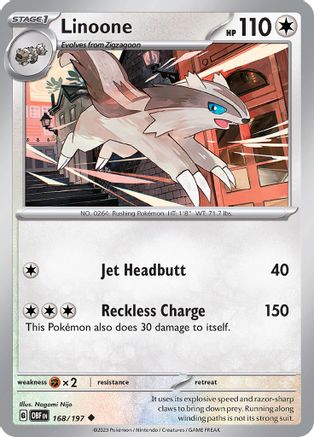 Linoone 168 - Reverse Holofoil SV03 Obsidian Flames - Uncommon SV03: Obsidian Flames Pokemon Single Squirtle Squad Card Shop.