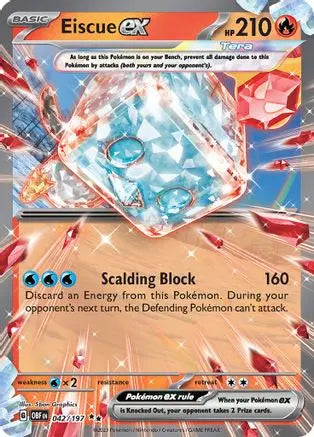 Eiscue ex 042 - Holofoil SV03 Obsidian Flames - Double Rare SV03: Obsidian Flames Pokemon Single Squirtle Squad Card Shop.