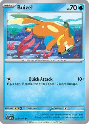 Buizel 048 - Reverse Holofoil SV03 Obsidian Flames - Common