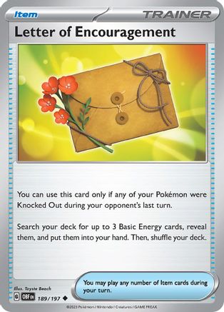 Letter of Encouragement 189 - Reverse Holofoil SV03 Obsidian Flames - Uncommon SV03: Obsidian Flames Pokemon Single Squirtle Squad Card Shop.