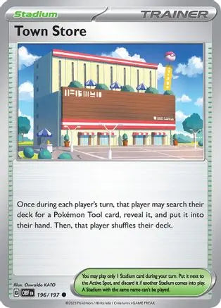 Town Store 196 - Reverse Holofoil SV03 Obsidian Flames - Common