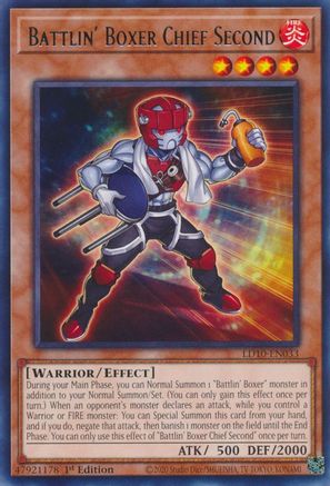 Battlin' Boxer Chief Second (LD10-EN033) - Legendary Duelists: Soulburning Volcano 1st Edition Legendary Duelists: Soulburning Volcano Yugioh Single Squirtle Squad Card Shop.