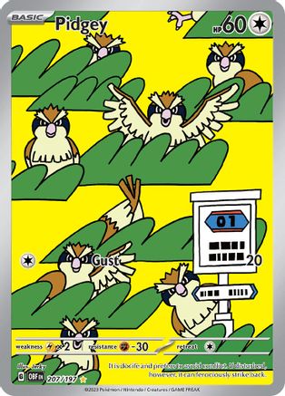 Pidgey 207/197 – Obsidian Flames – Illustration Rare Pokémon Card