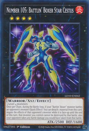 Number 105: Battlin' Boxer Star Cestus (LD10-EN042) - Legendary Duelists: Soulburning Volcano 1st Edition Legendary Duelists: Soulburning Volcano Yugioh Single Squirtle Squad Card Shop.