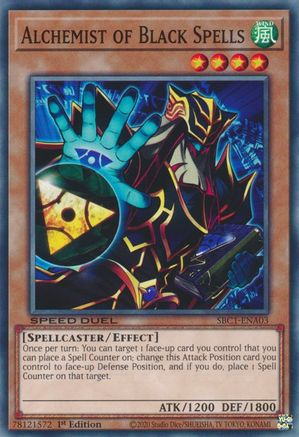 Alchemist of Black Spells (SBC1-ENA03) - Speed Duel: Streets of Battle City 1st Edition Speed Duel: Streets of Battle City Yugioh Single Squirtle Squad Card Shop.