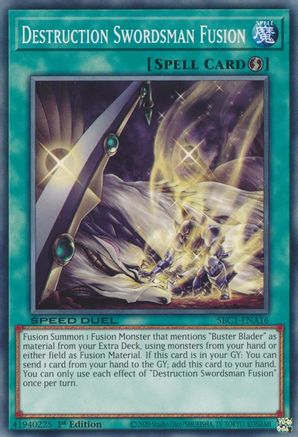 Destruction Swordsman Fusion (SBC1-ENA16) - Speed Duel: Streets of Battle City 1st Edition Speed Duel: Streets of Battle City Yugioh Single Squirtle Squad Card Shop.