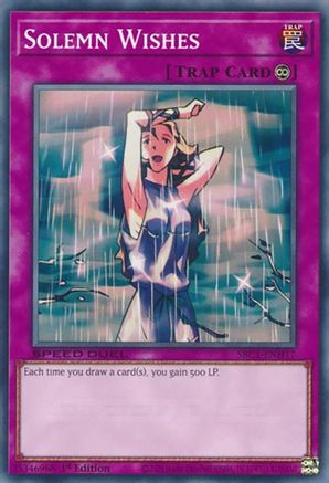 Solemn Wishes (SBC1-ENH17) - Speed Duel: Streets of Battle City 1st Edition Speed Duel: Streets of Battle City Yugioh Single Squirtle Squad Card Shop.