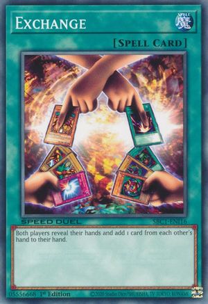 Exchange (SBC1-ENI16) - Speed Duel: Streets of Battle City 1st Edition Speed Duel: Streets of Battle City Yugioh Single Squirtle Squad Card Shop.