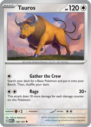 Tauros 128 - Reverse Holofoil SV Scarlet & Violet 151 - Uncommon SV: Scarlet & Violet 151 Pokemon Single Squirtle Squad Card Shop.