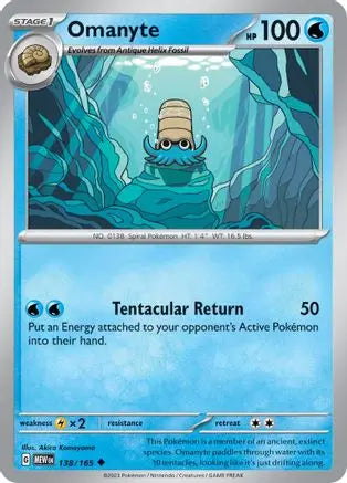 Omanyte 138/165 SV Scarlet & Violet 151 - Uncommon