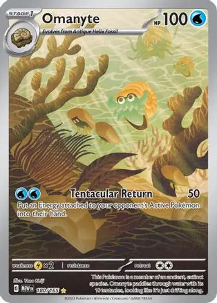 Omanyte 180/165 - Holofoil SV Scarlet & Violet 151 - Illustration Rare SV: Scarlet & Violet 151 Pokemon Single Squirtle Squad Card Shop.