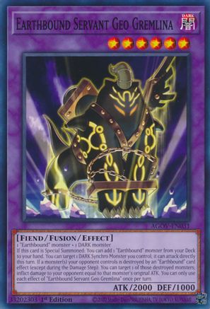Earthbound Servant Geo Gremlina (AGOV-EN031) - Age of Overlord 1st Edition Age of Overlord Yugioh Single Squirtle Squad Card Shop.