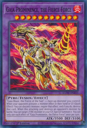 Gaia Prominence, the Fierce Force (AGOV-EN033) - Age of Overlord 1st Edition Age of Overlord Yugioh Single Squirtle Squad Card Shop.