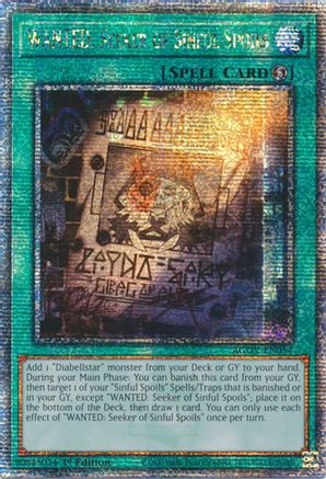 WANTED: Seeker of Sinful Spoils (Quarter Century Secret Rare) (AGOV-EN054) - Age of Overlord 1st Edition Age of Overlord Yugioh Single Squirtle Squad Card Shop.