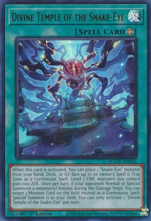 Divine Temple of the Snake-Eye (AGOV-EN056) - Age of Overlord 1st Edition Age of Overlord Yugioh Single Squirtle Squad Card Shop.