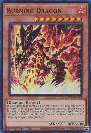 Burning Dragon (AGOV-EN094) - Age of Overlord 1st Edition Age of Overlord Yugioh Single Squirtle Squad Card Shop.