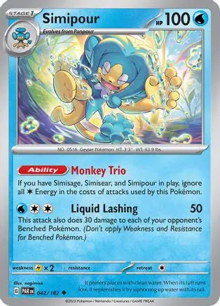 Simipour 042 - Reverse Holofoil SV04 Paradox Rift - Uncommon