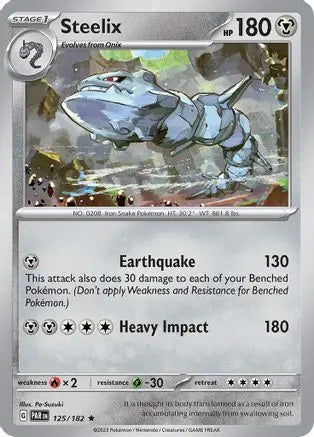 Steelix 125/182 - Holofoil SV04 Paradox Rift - Rare