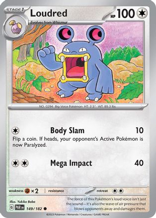Loudred 149 SV04 Paradox Rift - Common SV04: Paradox Rift Pokemon Single Squirtle Squad Card Shop.